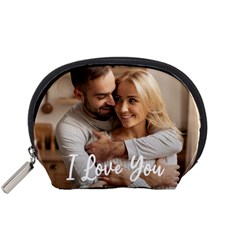 Personalized Couple Photo Anniversary Large Coin Purse - Accessory Pouch (Small)