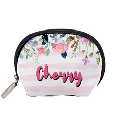 Personalized Floral Name Any Text Accessory Pouch (Small)