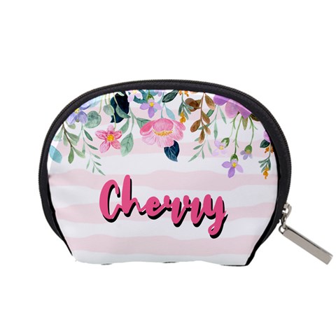 Personalized Floral Name Any Text Accessory Pouch (small) By Joe Back