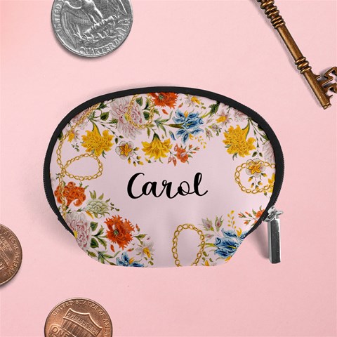 Personalized Floral Name Any Text Accessory Pouch (small) By Joe Front