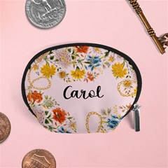 Personalized Floral Name Any Text Accessory Pouch (Small)