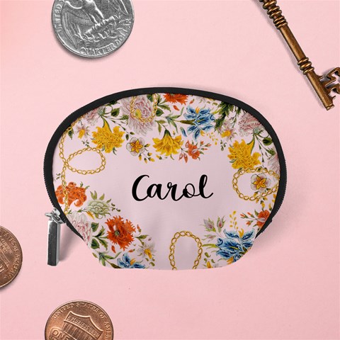 Personalized Floral Name Any Text Accessory Pouch (small) By Joe Back