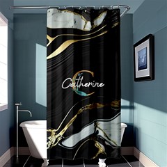 Personalized Marble Initial Name Any Text Shower Curtain - Shower Curtain 36  x 72  (Stall)