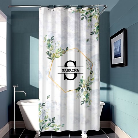 Personalized Initial Name Floral Shower Curtain By Joe Curtain(36 X72 )