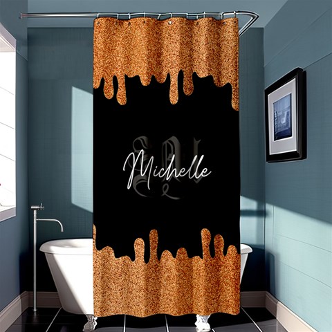 Personalized Glitter Initial Name Shower Curtain By Joe Curtain(36 X72 )