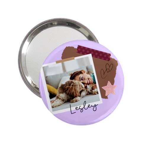 Personalized Photo Any Text Polaroid Style Handbag Mirror By Katy Front