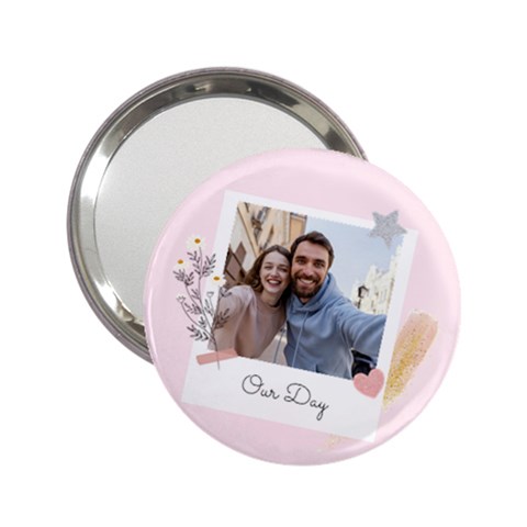 Personalized Photo Any Text Polaroid Style Handbag Mirror By Katy Front