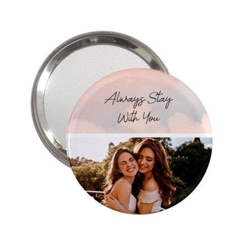 Personalized Photo Any Text Sky Pattern Handbag Mirror By Katy Front