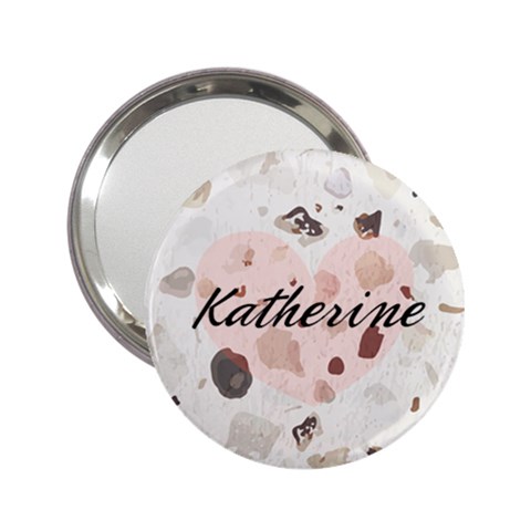 Personalized Name Any Text Stone Pattern Handbag Mirror By Katy Front