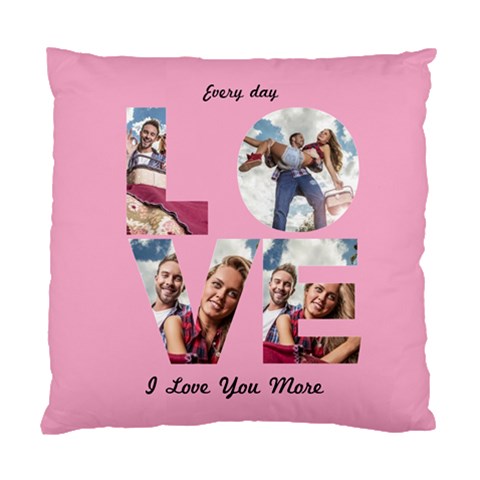 Personalized  Photo Name Any Text Every Day Love Large Cushion By Joe Front