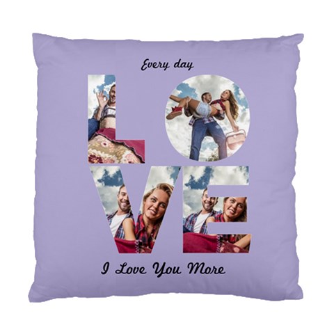 Personalized  Photo Name Any Text Every Day Love Large Cushion By Joe Back