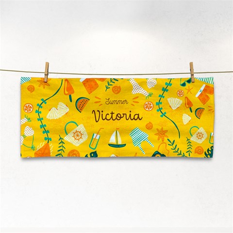 Personalized Tropical Summer Name Any Text Hand Towel By Joe Front