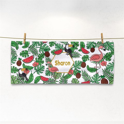 Personalized Tropical Summer Name Any Text Hand Towel By Joe Front