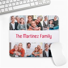 Personalized White Six Photo Collage Design - Large Mousepad