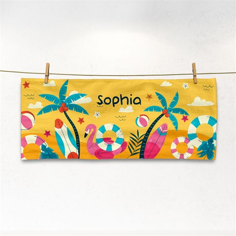 Personalized Tropical Summer Name Any Text Hand Towel By Joe Front