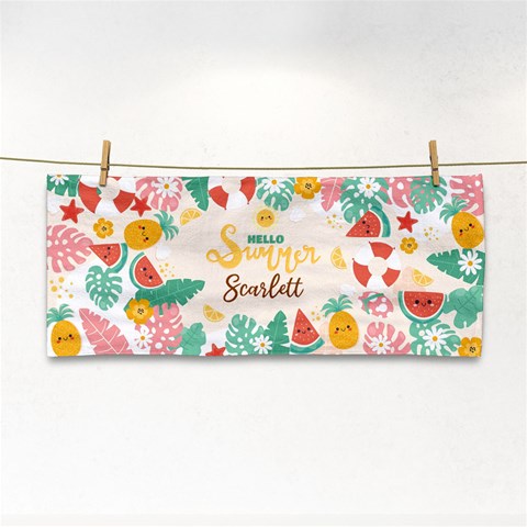 Personalized Tropical Summer Name Any Text Hand Towel By Joe Front