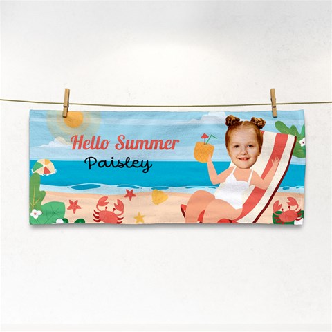 Personalized Tropical Summer Name Any Text Hand Towel By Joe Front