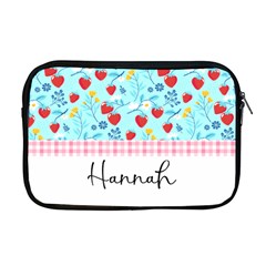 Personalized Name Any Text Fruit with Checked Pattern Line - Apple MacBook Pro 17  Zipper Case