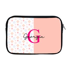 Personalized Name Any Text Half Flower Pattern - Apple MacBook Pro 17  Zipper Case