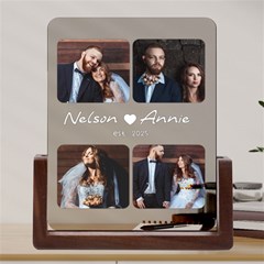 Personalized 4 Photo Any Text Couple Valentine Day Acrylic UV Print 6  Tabletop Frame - Acrylic UV Print 6  Tabletop Frame (U-Shape)