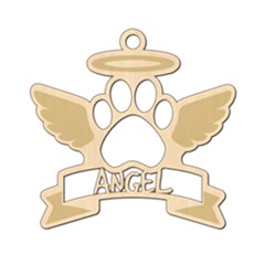 Angel Pup, Dog Memorial Ornament - Wood Ornament