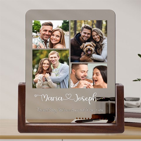 Personalized 4 Photo Name Any Text Couple Valentine Day By Joe Front