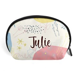 Personalized Hand Drawn Floral Name Any Text - Accessory Pouch (Large)