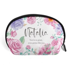 Personalized Floral Short Quotes Name Any Text - Accessory Pouch (Large)