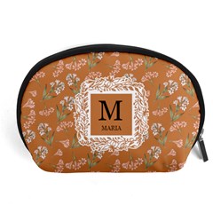 Personalized Floral Initial Name - Accessory Pouch (Large)