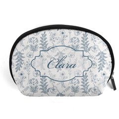 Personalized Retro Floral Pattern Name - Accessory Pouch (Large)