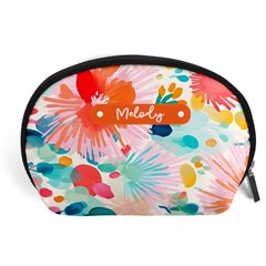 Personalized Floral Name Any Text - Accessory Pouch (Large)