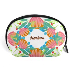 Personalized Floral Name Any Text - Accessory Pouch (Large)