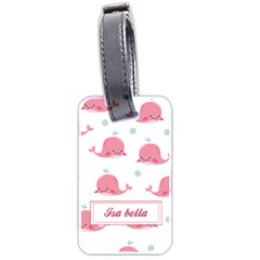 Pink Whale pattern - Luggage Tag (two sides)