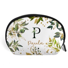 Personalized Floral Ornament Name Any Text - Accessory Pouch (Large)