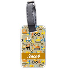 Personalized name Construction Vehicles - Luggage Tag (two sides)