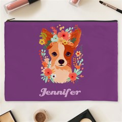 Floral Dog - Cosmetic Bag (XXXL)