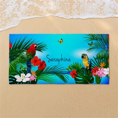 Custom Tropical Summer Name Any Text - 54 X27  Super Absorbent Beach Towel	