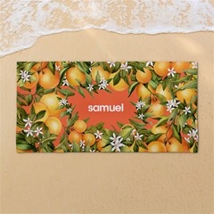 Custom Orange Any Text Name - 54 X27  Super Absorbent Beach Towel	