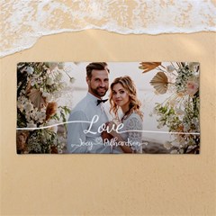 Custom Love Couple Wedding Any Text Name - 54 X27  Super Absorbent Beach Towel	