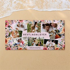 Custom Best Mom Ever Photo Any Text - 54 X27  Super Absorbent Beach Towel	