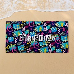 Custom Hand Drawn Graffiti Name Any Text - 54 X27  Super Absorbent Beach Towel	