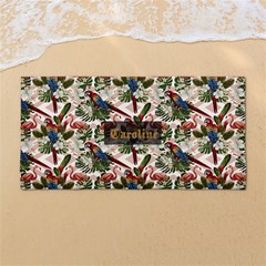 Custom Tropical Summer Holiday Name Any Text - 54 X27  Super Absorbent Beach Towel	