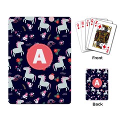 Unicorn Pattern Monogram - Playing Cards Single Design (Rectangle)