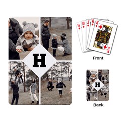 4 photo Collage Monogram - Playing Cards Single Design (Rectangle)