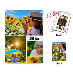 3 Photo Collage with Script - Playing Cards Single Design (Rectangle)