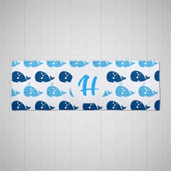 Whale Pattern Monogram - 39 X13  Super Absorbent Bath Towel