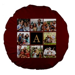 Personalized Initial 8 Photo - Large 18  Premium Round Cushion 