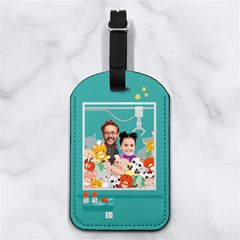 Personalized Photo Crane Machine - Nappa Leather Luggage Tag Rectangle