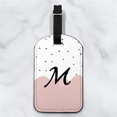 Single Initial - Nappa Leather Luggage Tag Rectangle