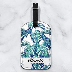 Leaf Tropical Pattern - Nappa Leather Luggage Tag Rectangle